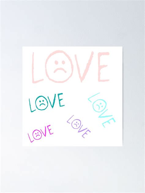 Póster Lil Peep Style Love Tattoo Sticker Pack Set Colores pastel