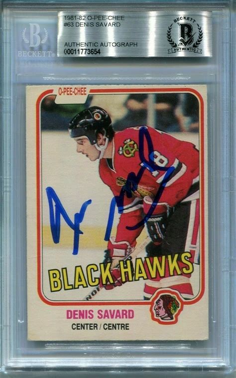 CHICAGO DENIS SAVARD signed autographed 1981-82 OPC ROOKIE CARD RC ...