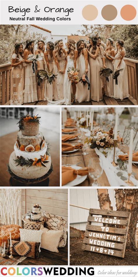 Best 8 Neutral Fall Wedding Color Combos Beige Wedding Theme Fall