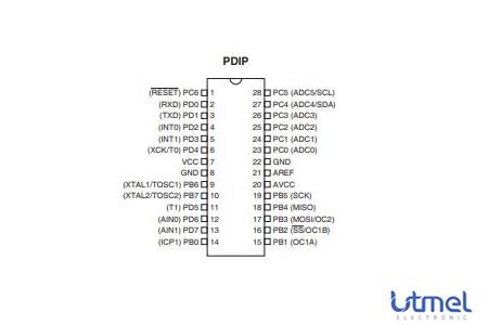 ATMEGA8 16PU 8 Bit Microcontroller Circuit Pinout And 60 OFF