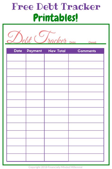 Debt Payoff Tracker Printable Printable Templates