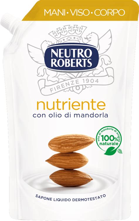 Neutro Roberts Ricarica Sapone Liquido Nutriente Con Olio Di Mandorla