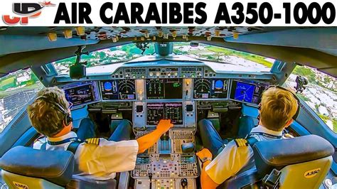 AIRBUS A350-1000 Takeoff from Guadeloupe + Cockpit Pilotsview Takeoff