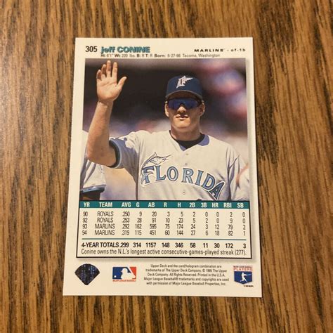 1995 Upper Deck Collectors Choice Jeff Conine Baseball Card 305