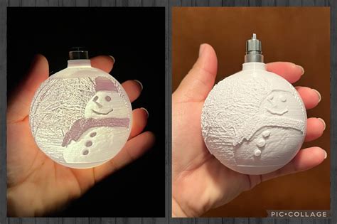 3 Personalized Ornaments 3D Printed Lithophane Keepsake Etsy