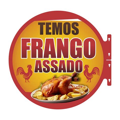 Placa Propaganda De Parede Redondo Frango Assado Pvc Mm Shopee Brasil