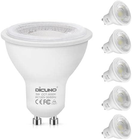 Buy DiCUNO GU10 LED Bulbs 5W Daylight White 6000K 500lm 45 Degree