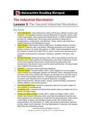 Hswh Sc T L Crn Doc The Industrial Revolution Lesson The Second