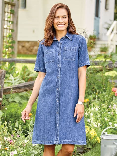 Casual Denim Dress With Short Sleeves Casual Denim Dress Denim Dress