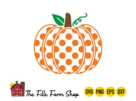 Polka Dot Pumpkin Svg Halloween Svg Thanksgiving Svg Fall Etsy