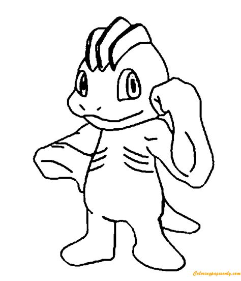 Machop Pokemon Coloring Pages Free Printable Coloring Pages