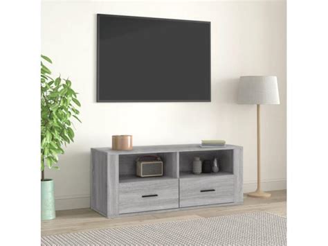 Meuble Tv Sonoma Gris X X Cm Bois D Ing Nierie