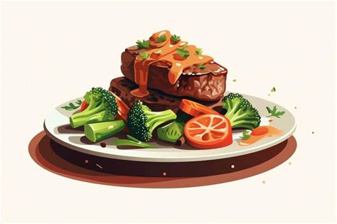 Premium AI Image | food simple illustration