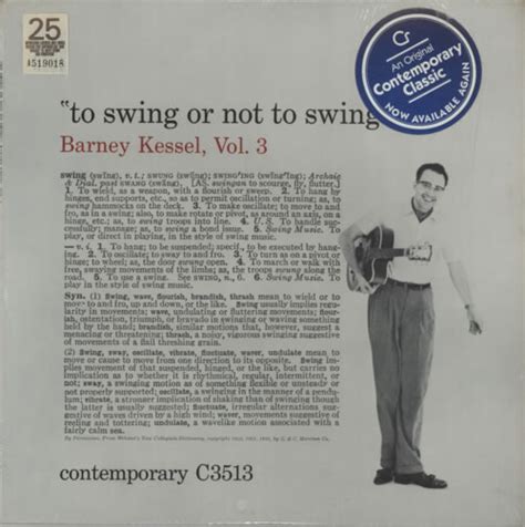 Barney Kessel To Swing Or Not To Swing Stickered Shrink Us Vinyl Lp