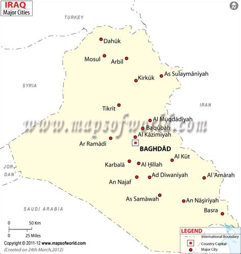 Iraq Cities Map, Cities in Iraq