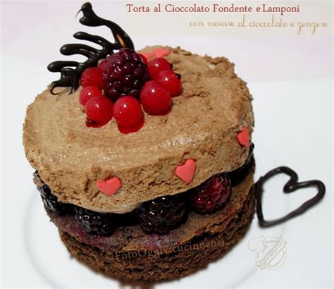 Oggi vi cucino così Torta al Cioccolato Fondente e Lamponi con Mousse