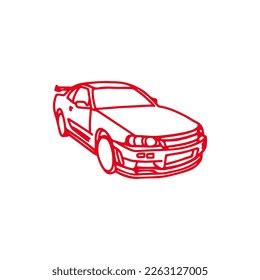 Vector Illustration Red Car Stock Vector (Royalty Free) 2263127005 ...