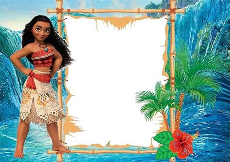 Invitaciones De Moana Originales Para Editar E Imprimir Gratis