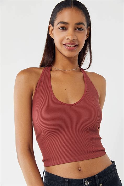 Pin By Hi On Looks In 2020 Halter Bra Top Halter Bra Long Sleeve