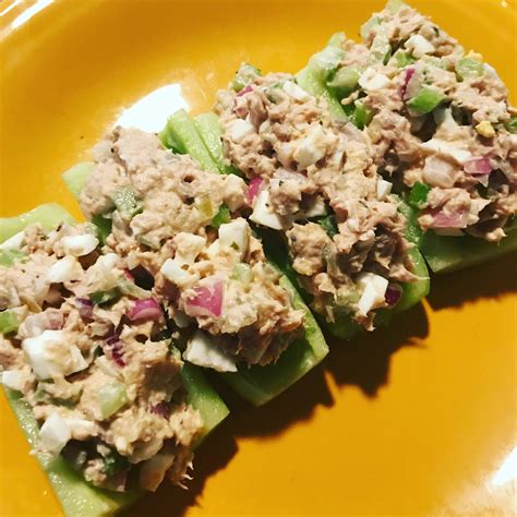 Tuna Salad Cucumber Boats Rketomealseatingnow