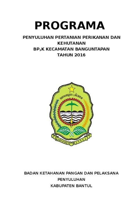 Doc Programa Penyuluhan Pertanian Perikanan Dan Kehutanan