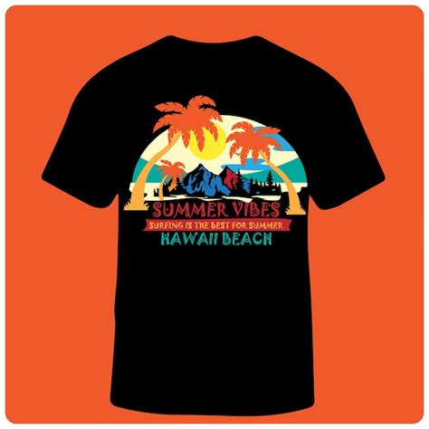 Diseño retro de camiseta de verano Vector Premium