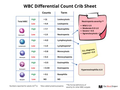 White Blood Cell Differential Counts The Blood Project