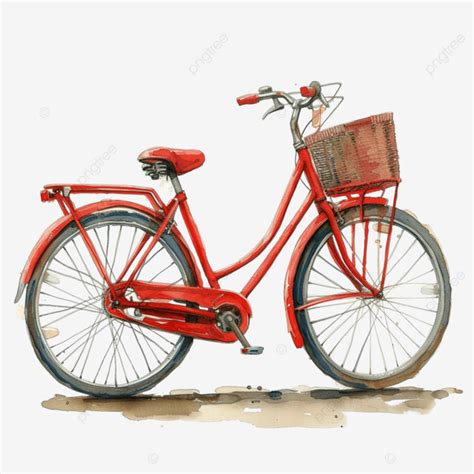 Aquarela De Bicicleta Vermelha PNG Bicicleta Vermelho Aquarela PNG