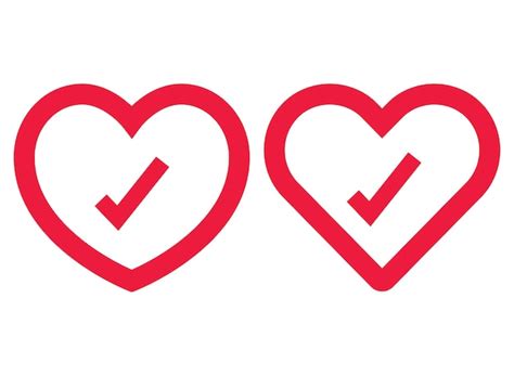 Free Vector Two Outline Heart Check Marks