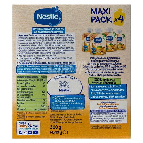 Nestlé Bolsita de plátano y manzana desde 4 meses Nestlé sin gluten