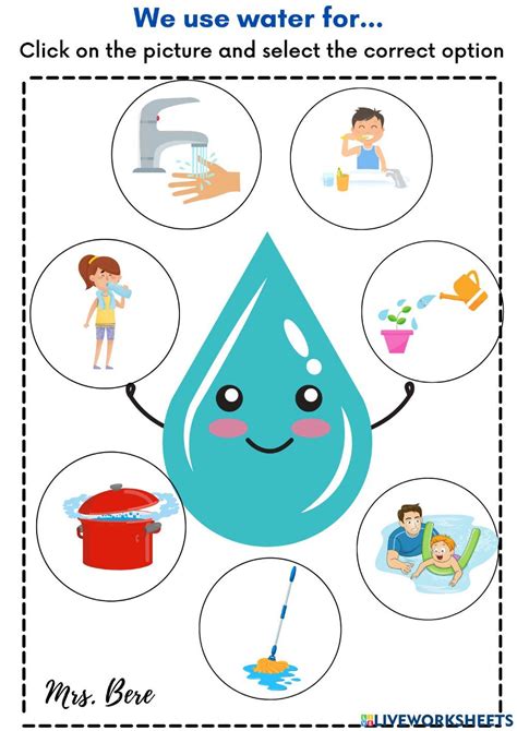 We Use Water For Worksheet Water Activities Preschool Preschool Activities Water Theme