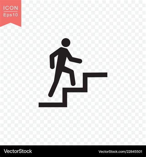 Man climbing stairs icon simple flat style Vector Image