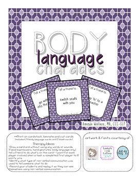 Body Language Charades Freebie By Amanda Wallace Tpt