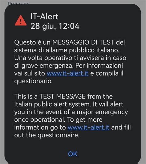 It Alert cos è e in cosa consiste il nuovo sistema d allarme il test