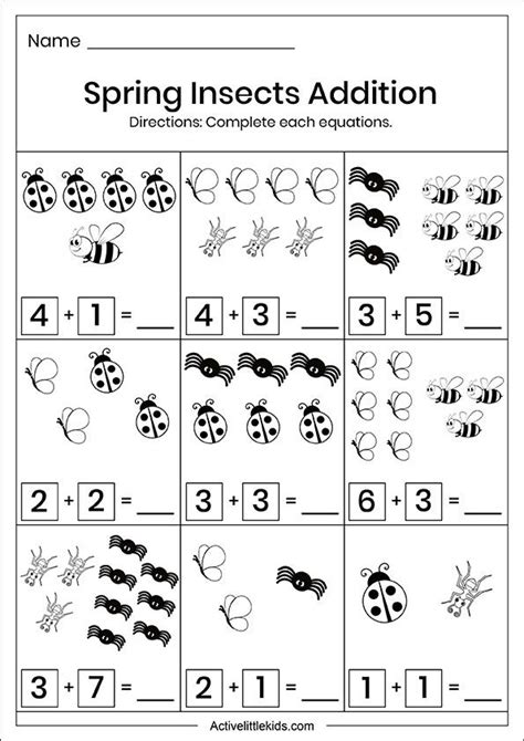 Spring Addition Worksheets For Kindergarten Artofit