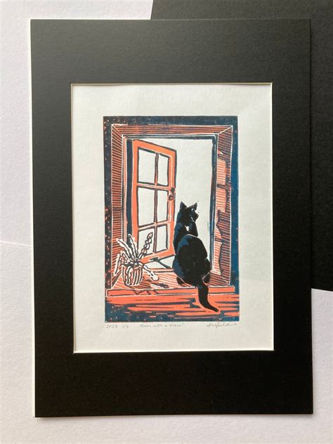 Original Reduction Linocut Print Limited Edit Folksy