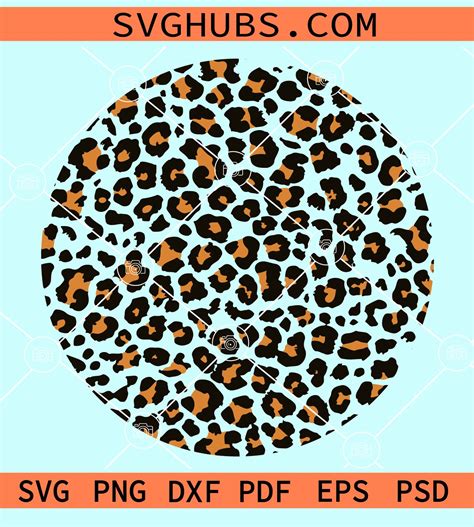 Leopard Spot Circle Svg Leopard Print Circle Svg Files Leopard Print