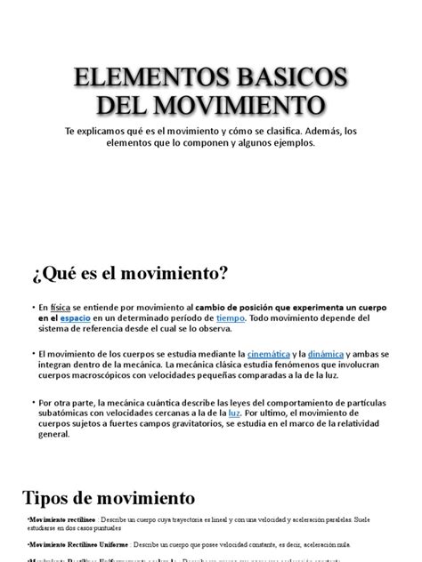 Elementos Basicos Del Movimiento Pdf