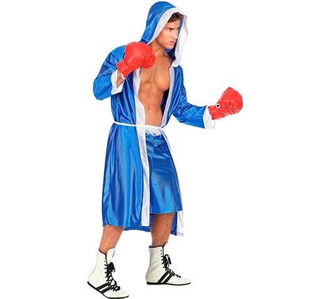 Disfraz De Boxeador Azul Y Blanco Para Hombre