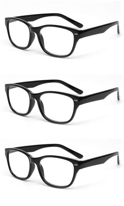 Eye Zoom 3 Pack Retro Readers Plastic Vintage Style Reading Glasses For