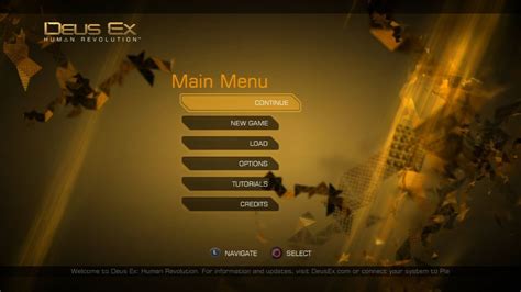 Deus Ex Main Menu Wii U Games