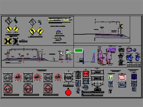 Descarga Gratis Bloques CAD De Carteles De Señalización