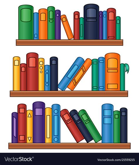 Bookshelf With Colorful Books Royalty Free Vector Image