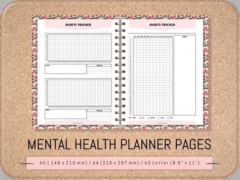 Printable Mental Health Planner Inserts Mood Tracker Printable Etsy