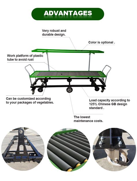 Double Deck Greenhouse Transport Harvest Trolley Harvest Trolley