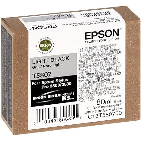 Amazon Epson T Ultrachrome K Light Black Cartridge Ink