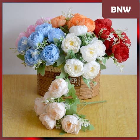 Jual Bnw Bouquet Bunga P Nampeo Mawar Peony Enam Kepala Kombinasi