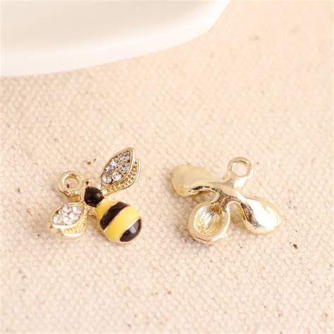 Pcs Lot Bee Enamel Charms Pendant Jewellery Alloy Dangle Charms For