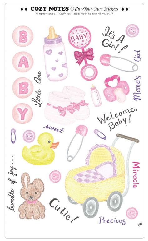 Stickers Baby Girl 5 7/8 x 10" sheet - Living Waters Christian Book ...