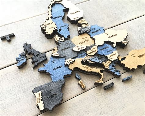 3D Wooden Europe Map Laser Cut File Svg Vector File Crd Dxf Ai Pdf Eps